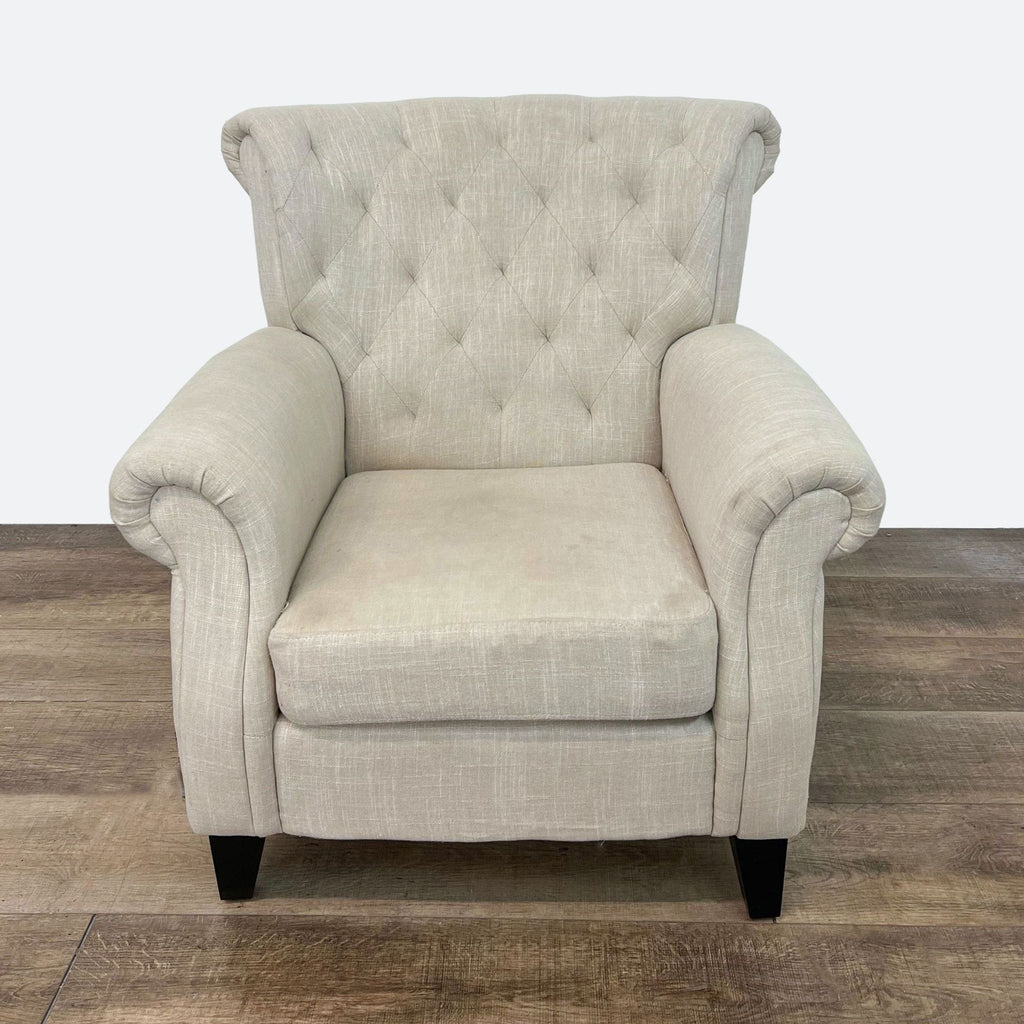 Noble House Home Contemporary Tufted Scroll-Back Upholstered Club Chair