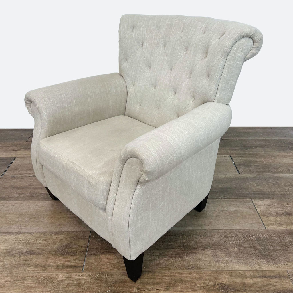 Noble House Home Contemporary Tufted Scroll-Back Upholstered Club Chair