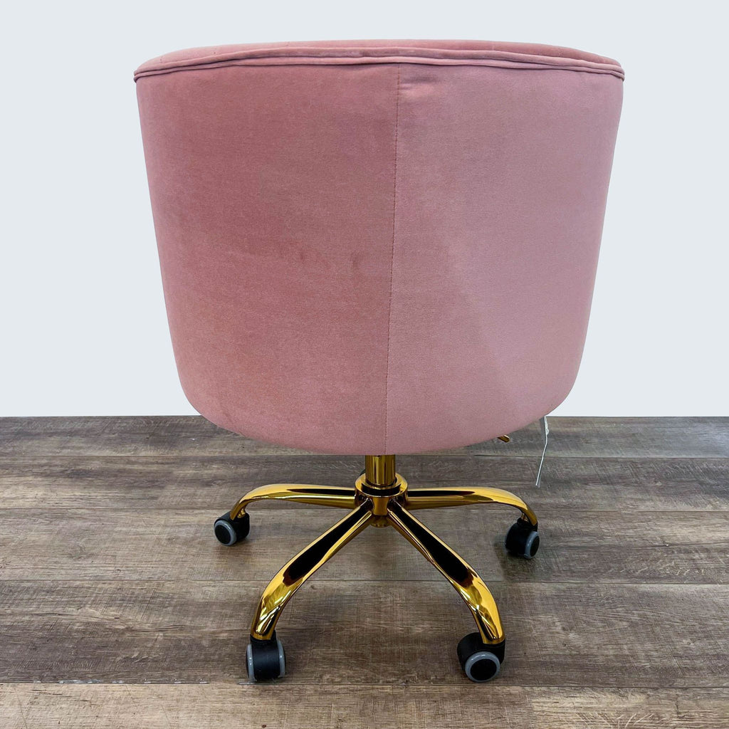 a vintage pink velvet swivel chair by [ unused0 ] for [ unused0 ]