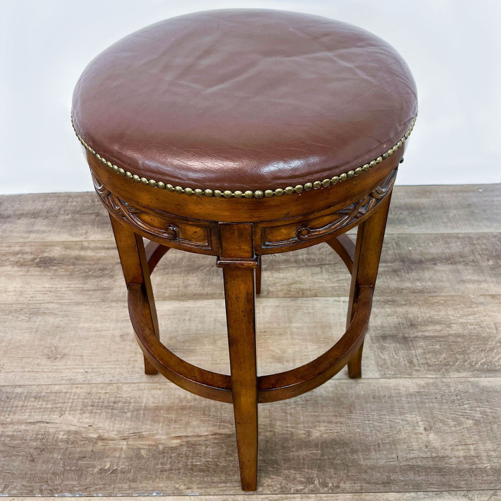 Hillsdale Classic Swivel Barstool With Leather Seat