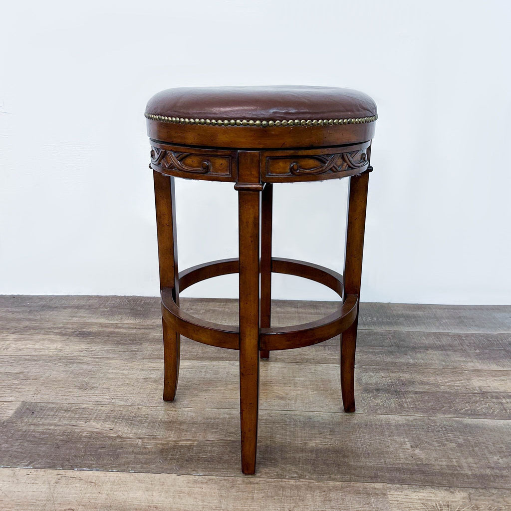 a pair of vintage round bar stools