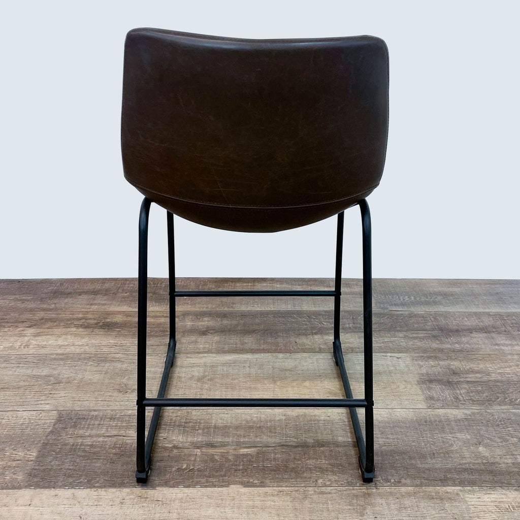 Walker Edison Bucket Seat Leather Look Stool