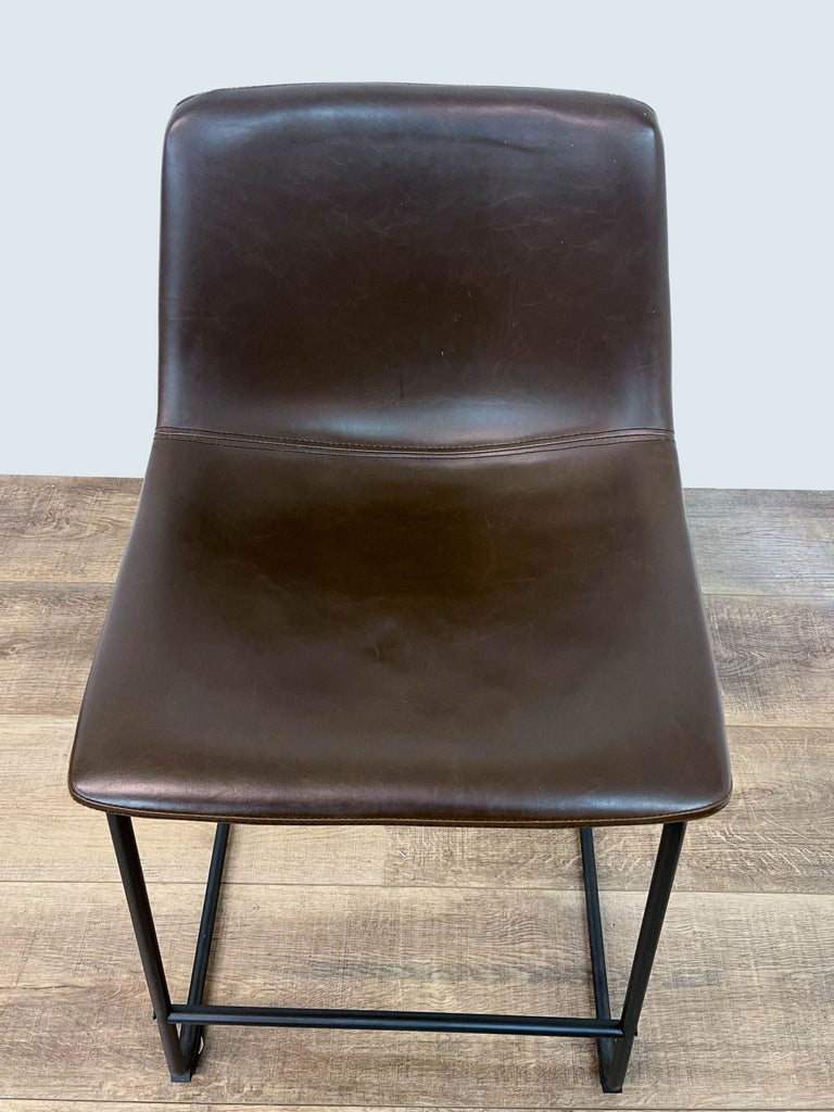 Walker Edison Bucket Seat Leather Look Stool