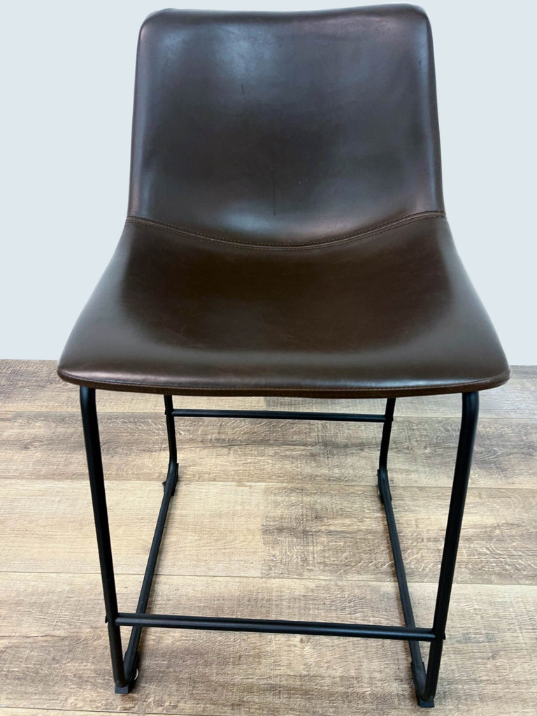 Walker Edison Bucket Seat Leather Look Stool