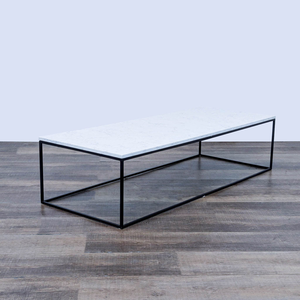 the marble coffee table - white marble