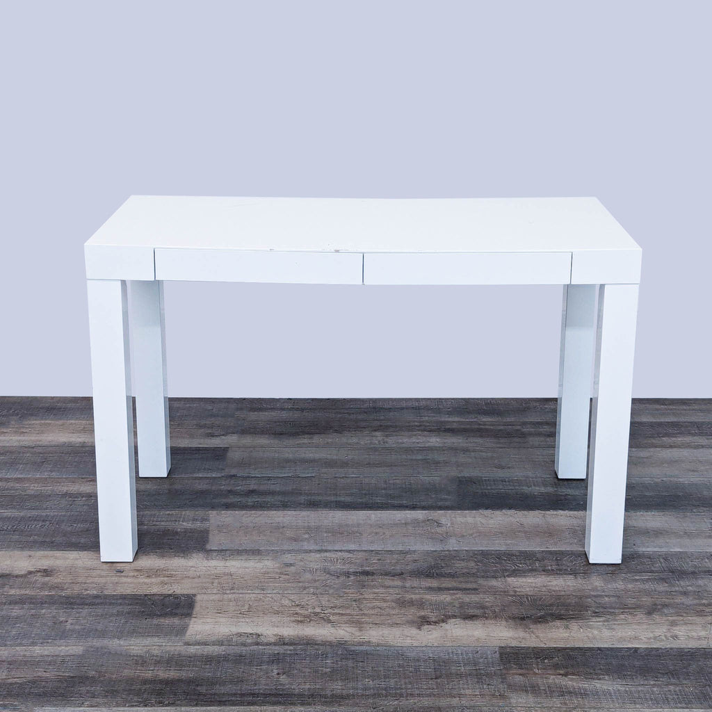 the lego table is a simple white table with a drawer and a drawer.