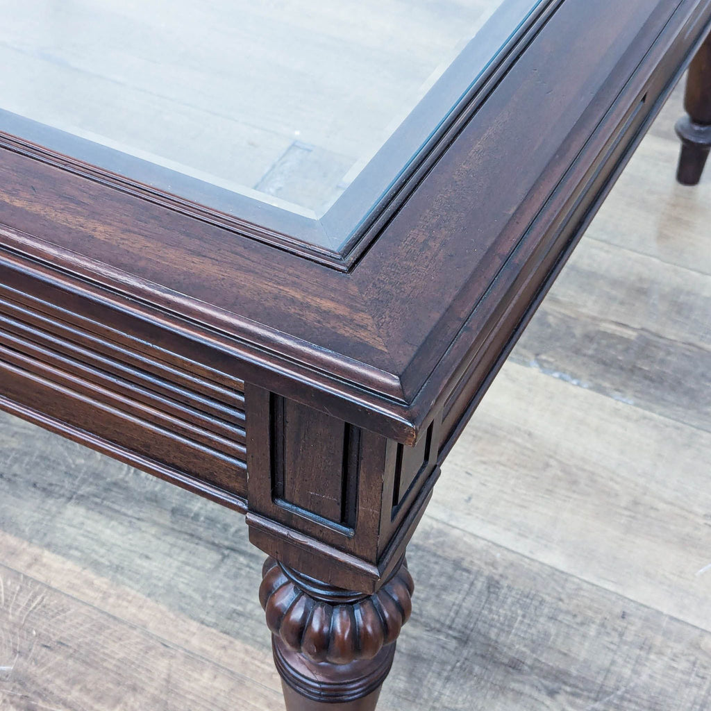 Glass Top Coffee Table with Turned Legs