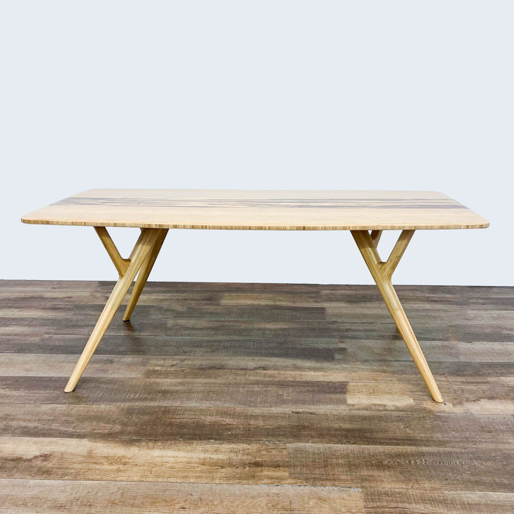 a coffee table made from a single piece of wood.