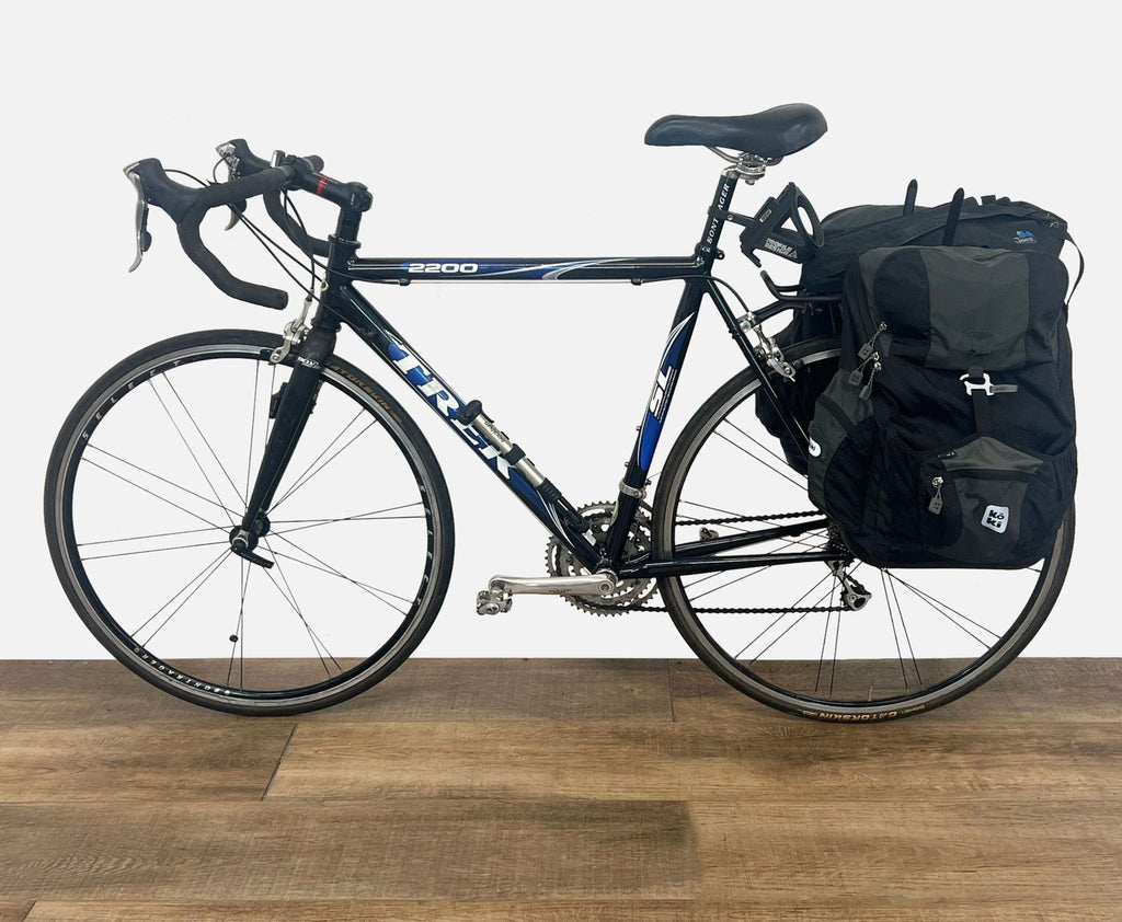 a bike with a backpack on it