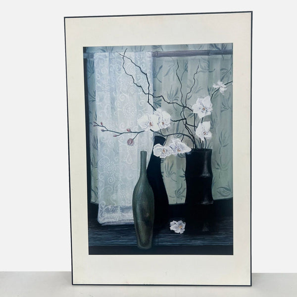 framed print of a vase with flowers