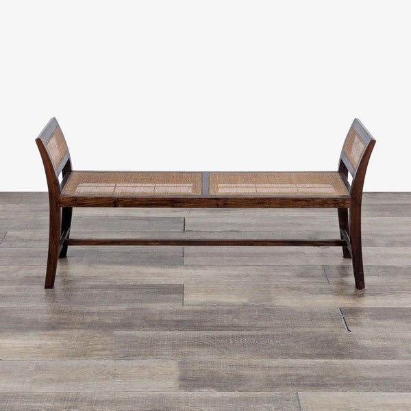 a pair of wooden benches