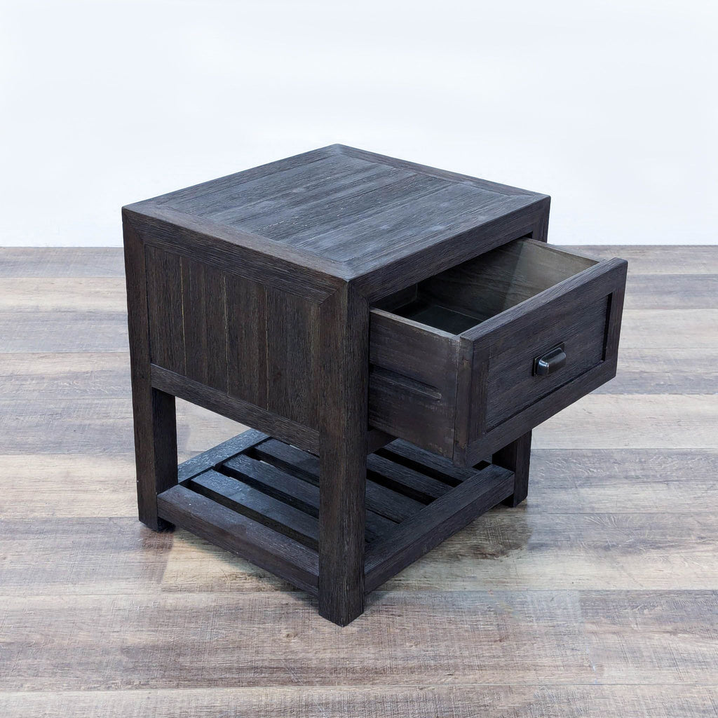 the black walnut wood bedside table