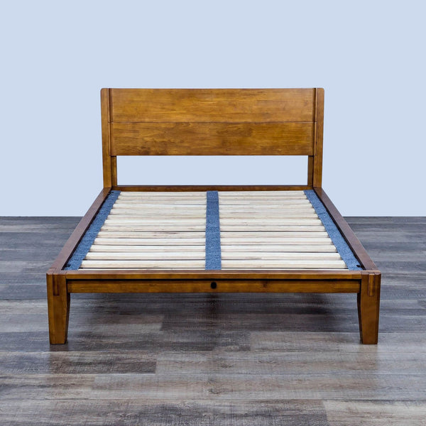 the bed frame is made from solid wood.