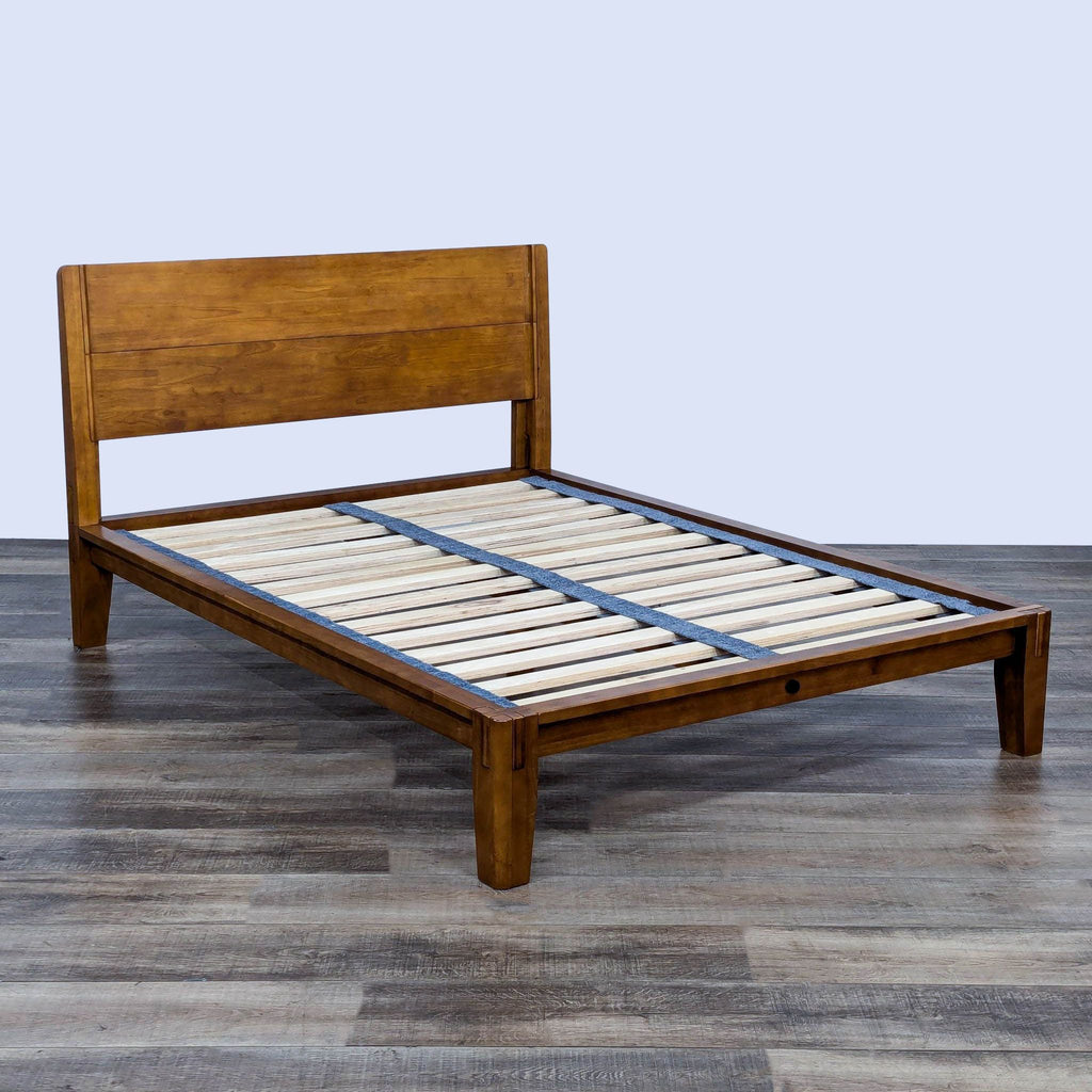 the bed frame is made from solid wood.