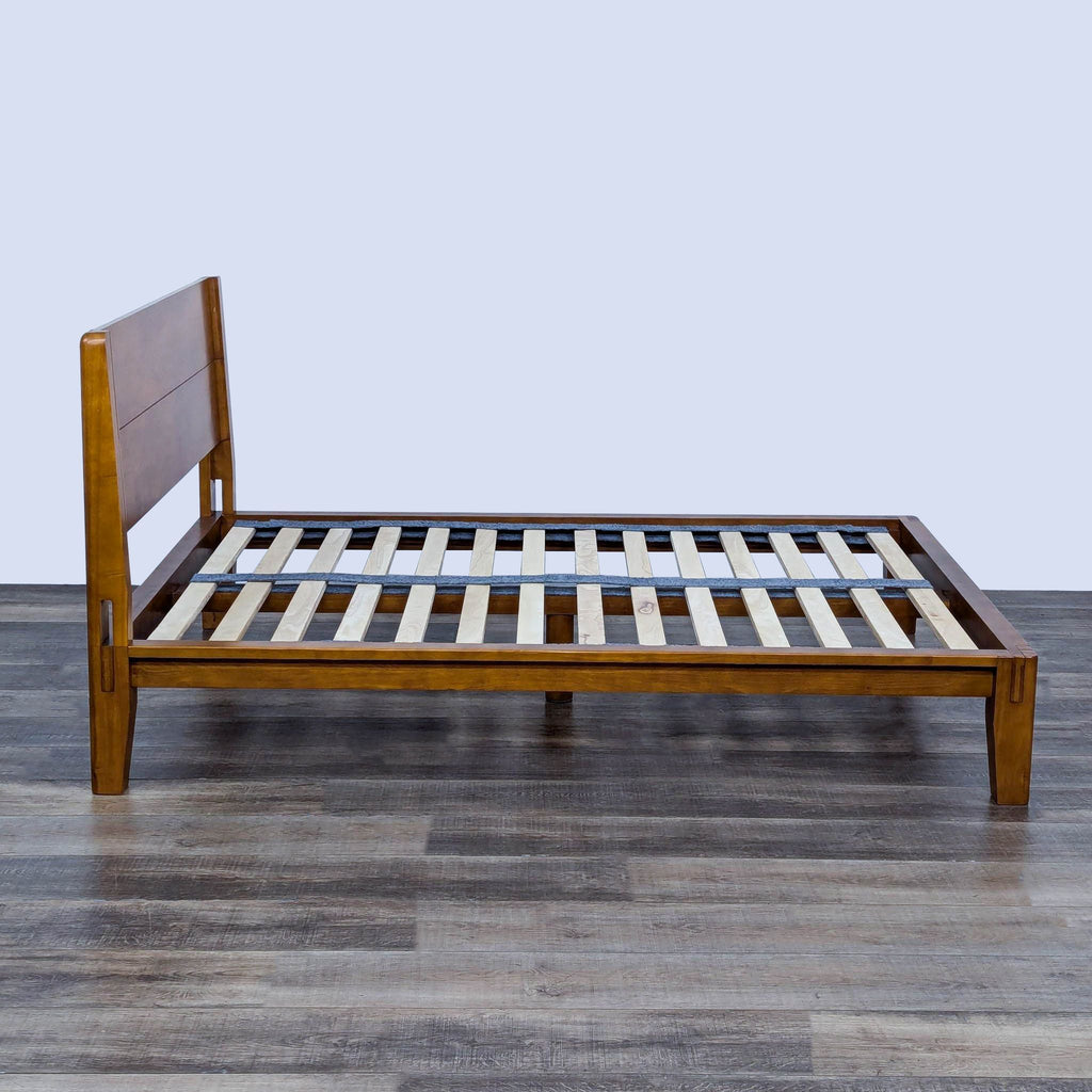 the bed frame is made from solid wood.