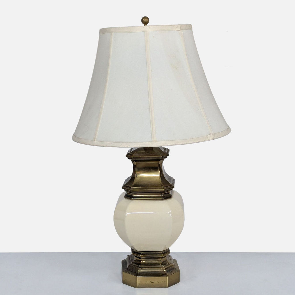 Vintage Stiffel Brass and Porcelain Table Lamp