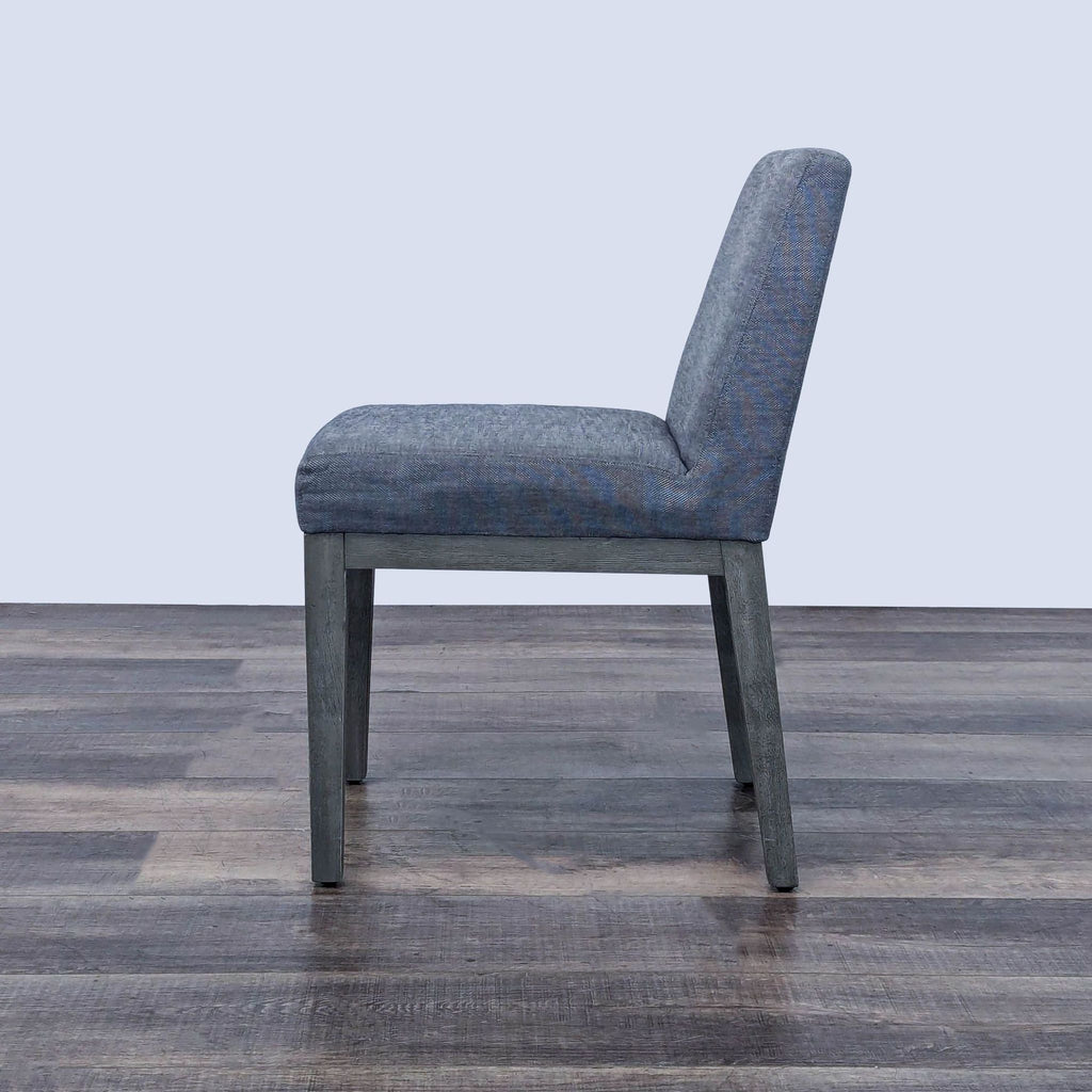 Restoration Hardware Modern Blue Upholstered Dining Chair