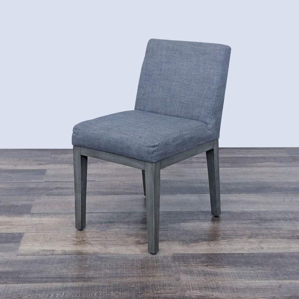 Restoration Hardware Modern Blue Upholstered Dining Chair