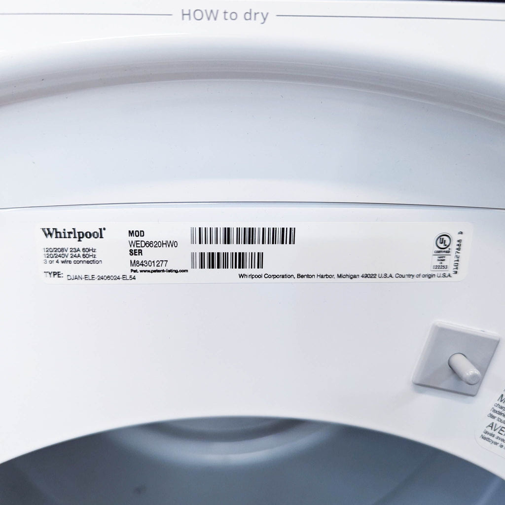 Whirlpool Front Load Electric Dryer with Steam Cycles