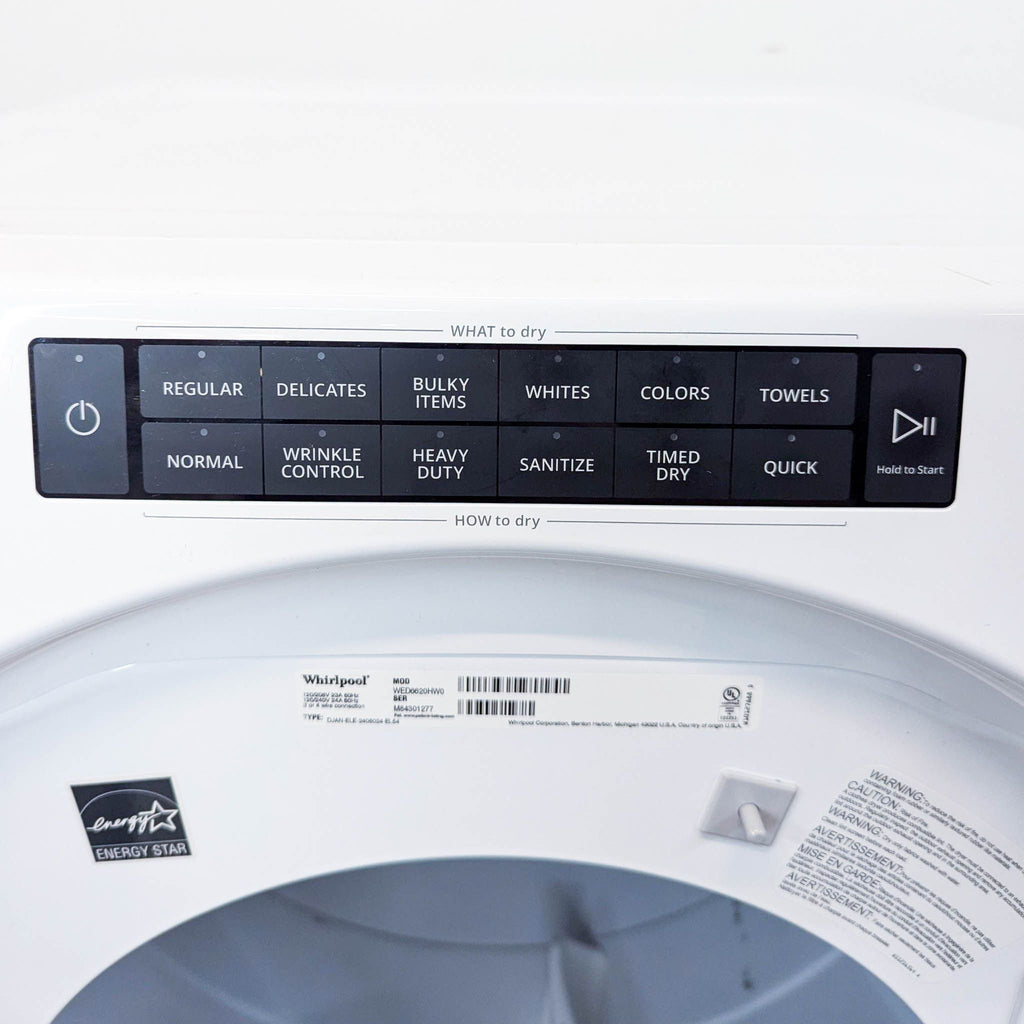 Whirlpool Front Load Electric Dryer with Steam Cycles