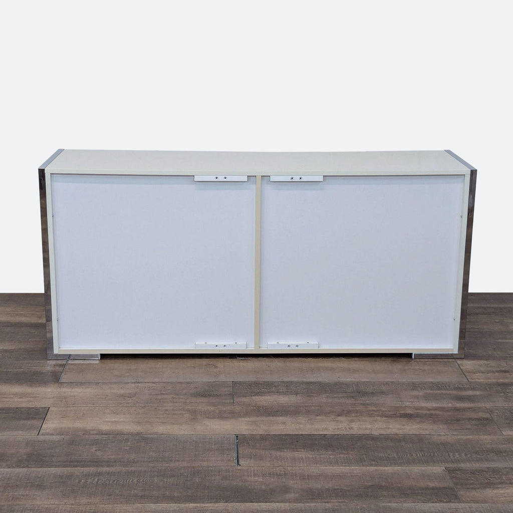 EQ Modern White 6-Drawer Dresser with Chrome Accents