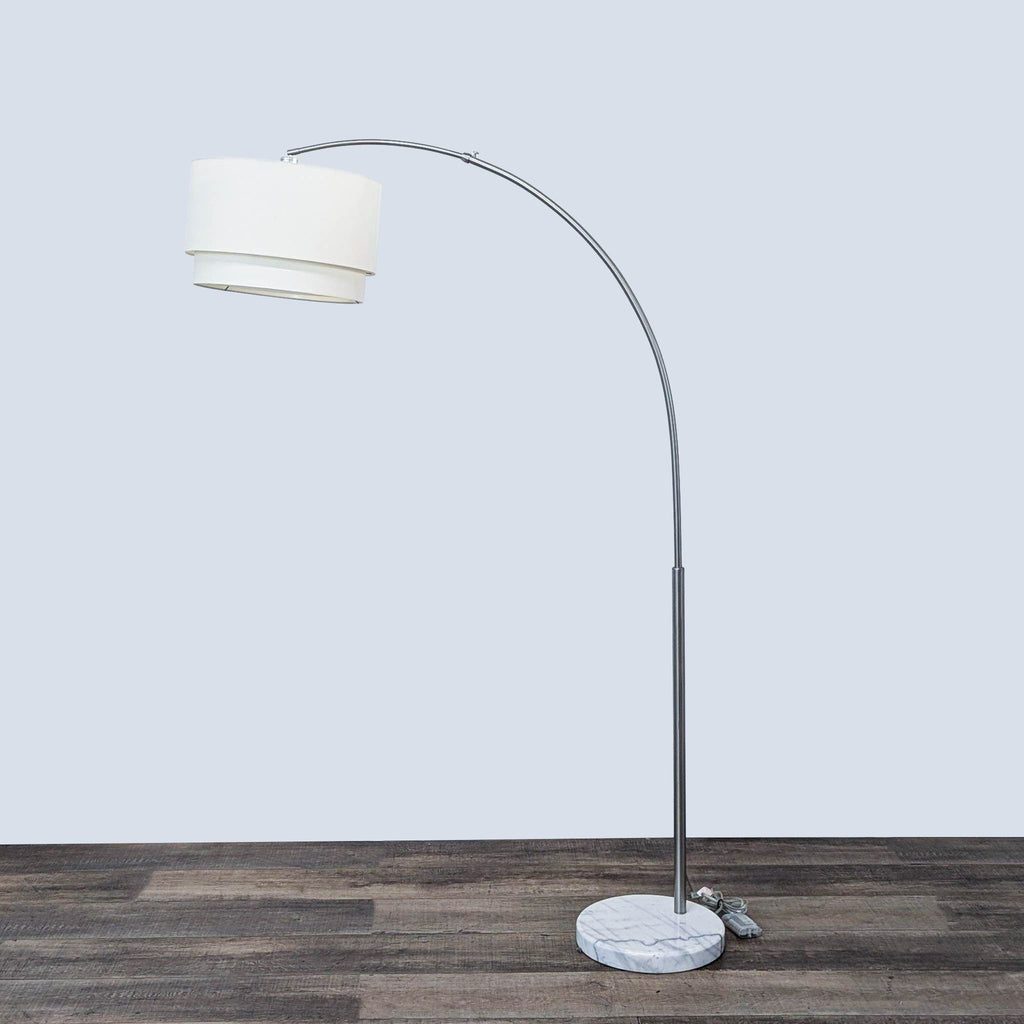 the [ unused0 ] floor lamp with a white shade