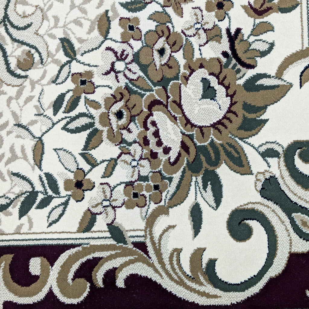 the floral pattern on the rug