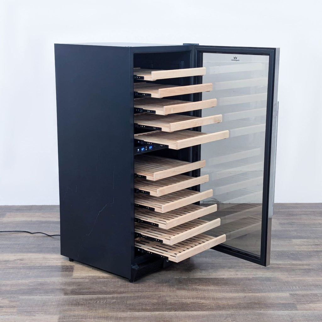 the cabinet is made of wood and is made from a single piece of wood