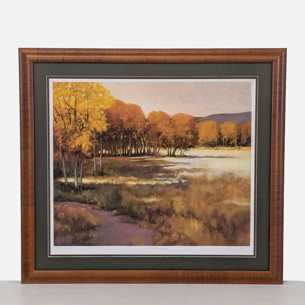 framed painting of a fall scene