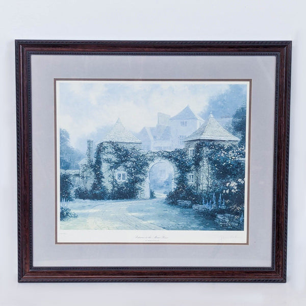 framed print of a castle in the snow