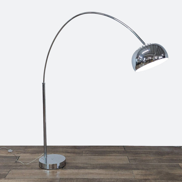 a chrome and chrome floor lamp.