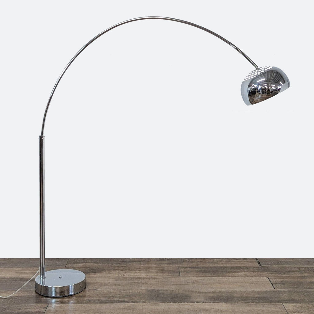 Chrome Finish Adjustable Arc Floor Lamp