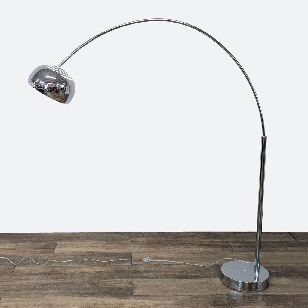 Chrome Finish Adjustable Arc Floor Lamp