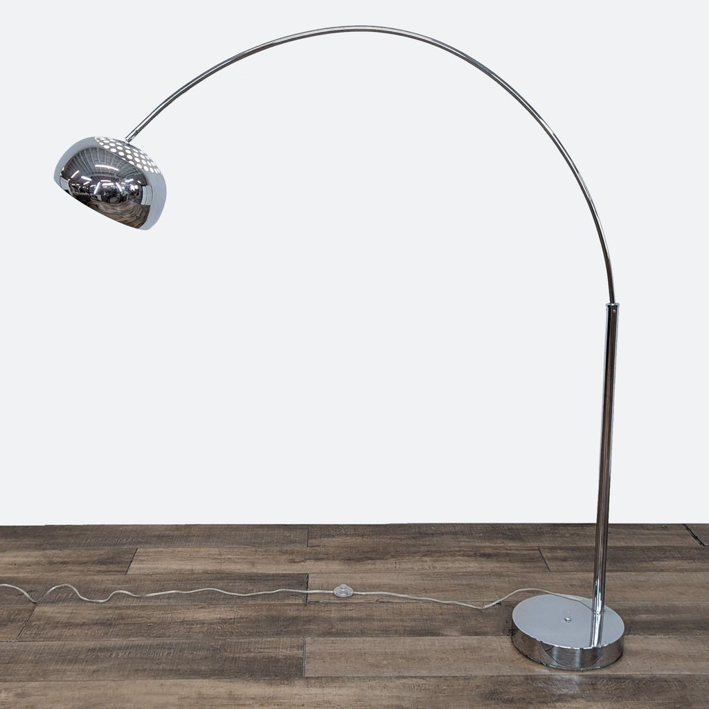 Chrome Finish Adjustable Arc Floor Lamp