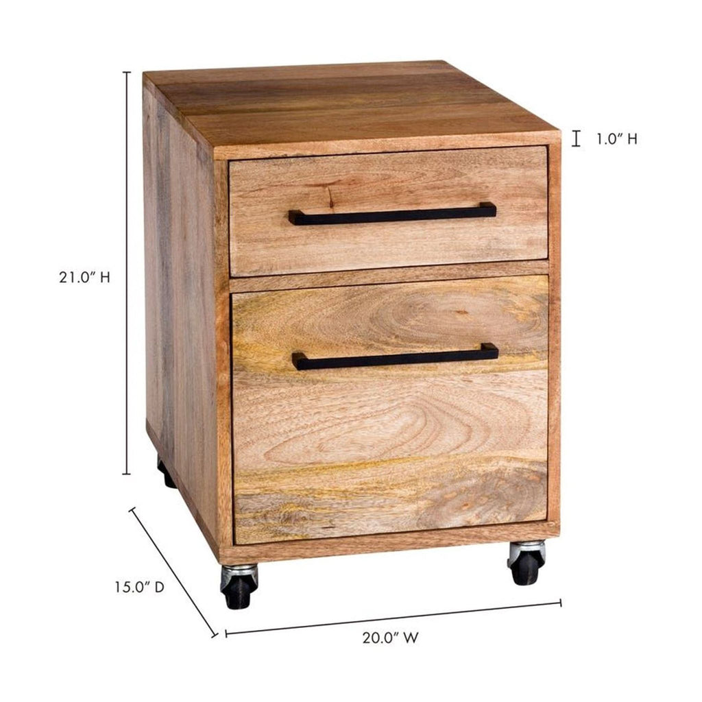 the urban port upt - 195118 mango wood 3 drawer filing cabinet