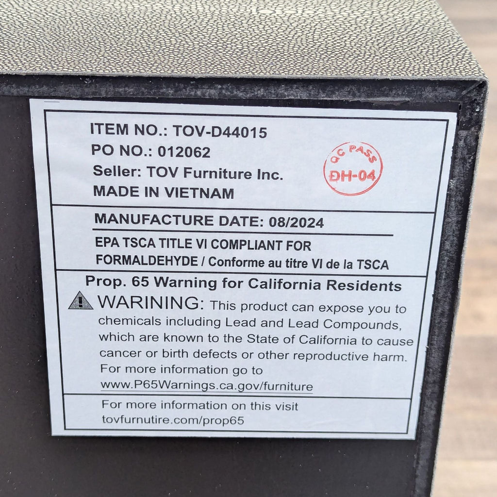 TOV Furniture Shagreen Nightstand