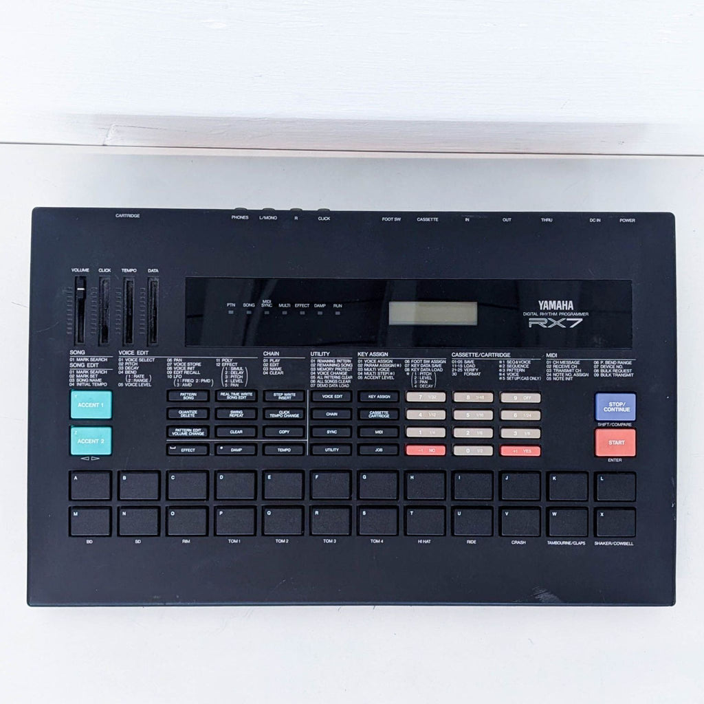 a vintage drum machine from the 1980s