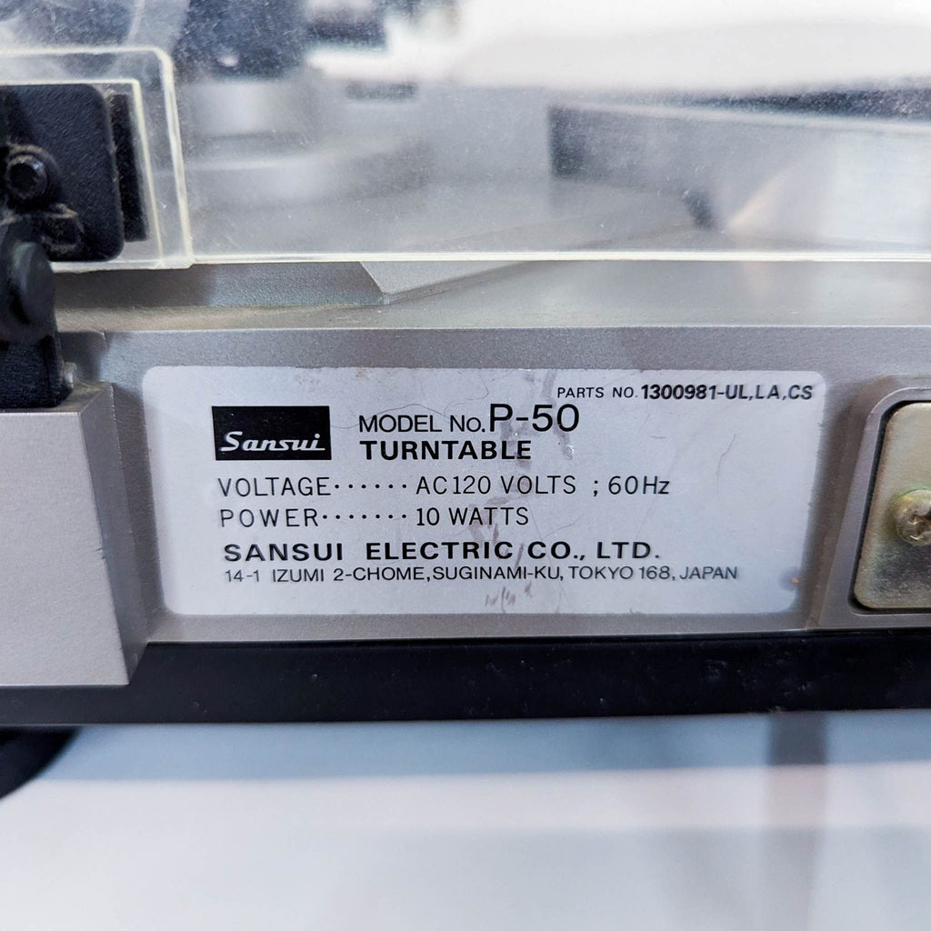 Sansui P-50 Automatic Return Turntable