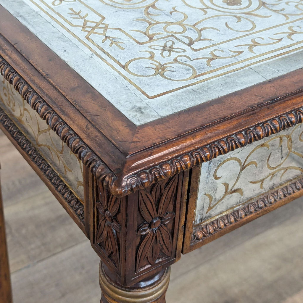 Wood and Mirror Three Drawer Console Table