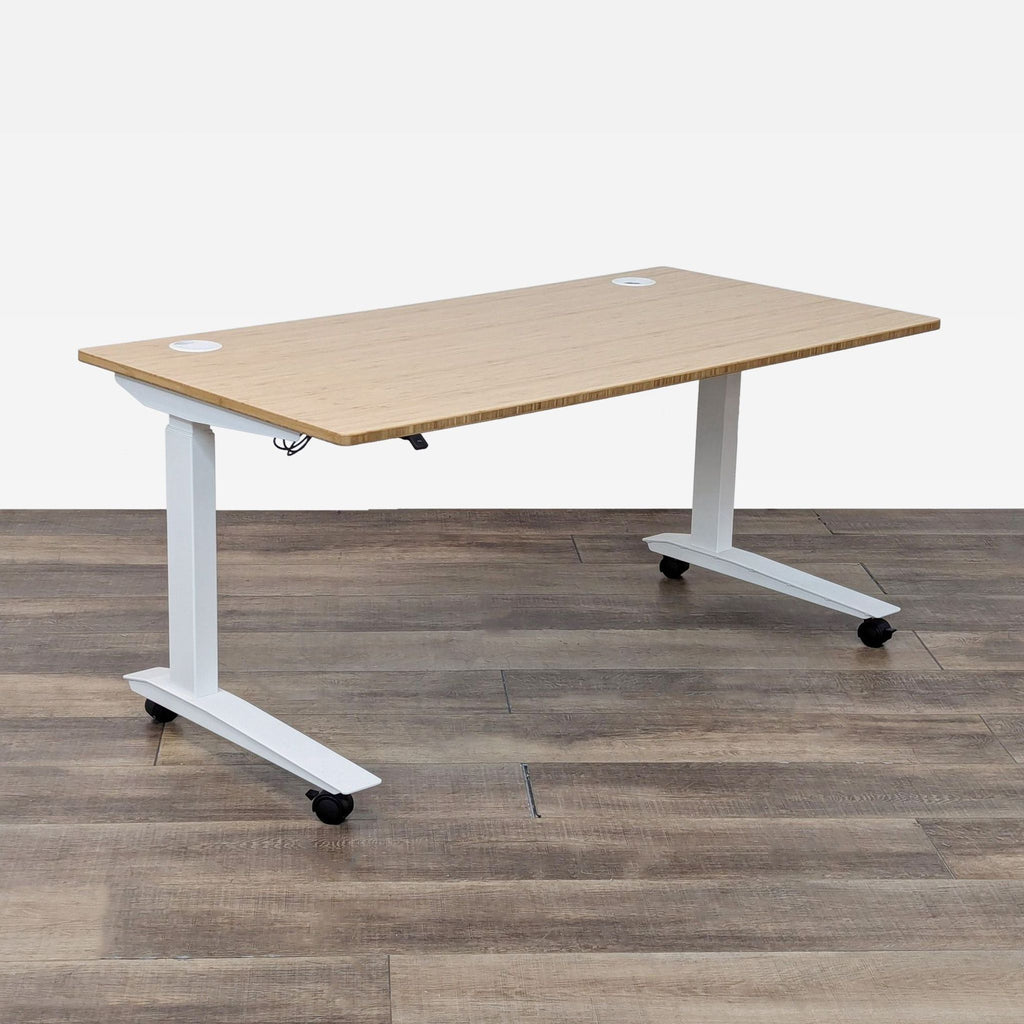 Fully Jarvis Bamboo Adjustable Standing Desk on Wheels