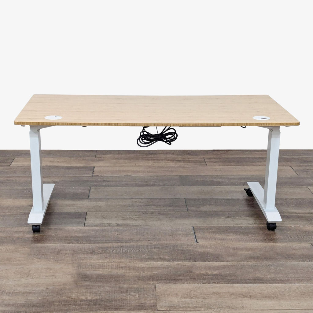 Fully Jarvis Bamboo Adjustable Standing Desk on Wheels