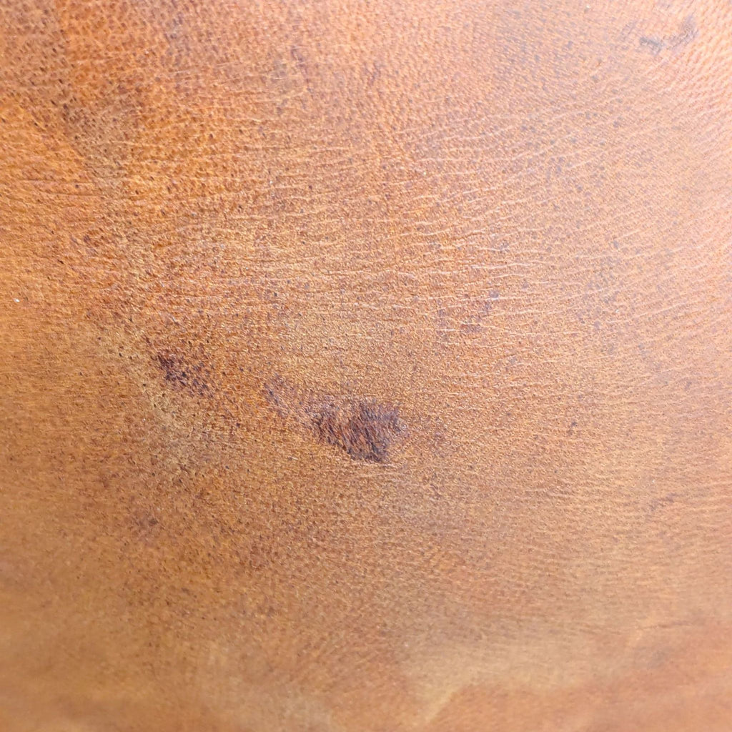 Rustic Brown Leather Pouf Ottoman