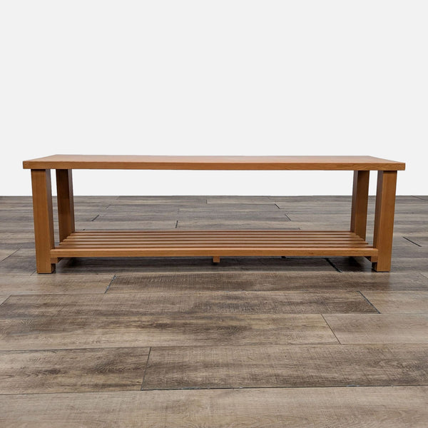 a coffee table with a shelf