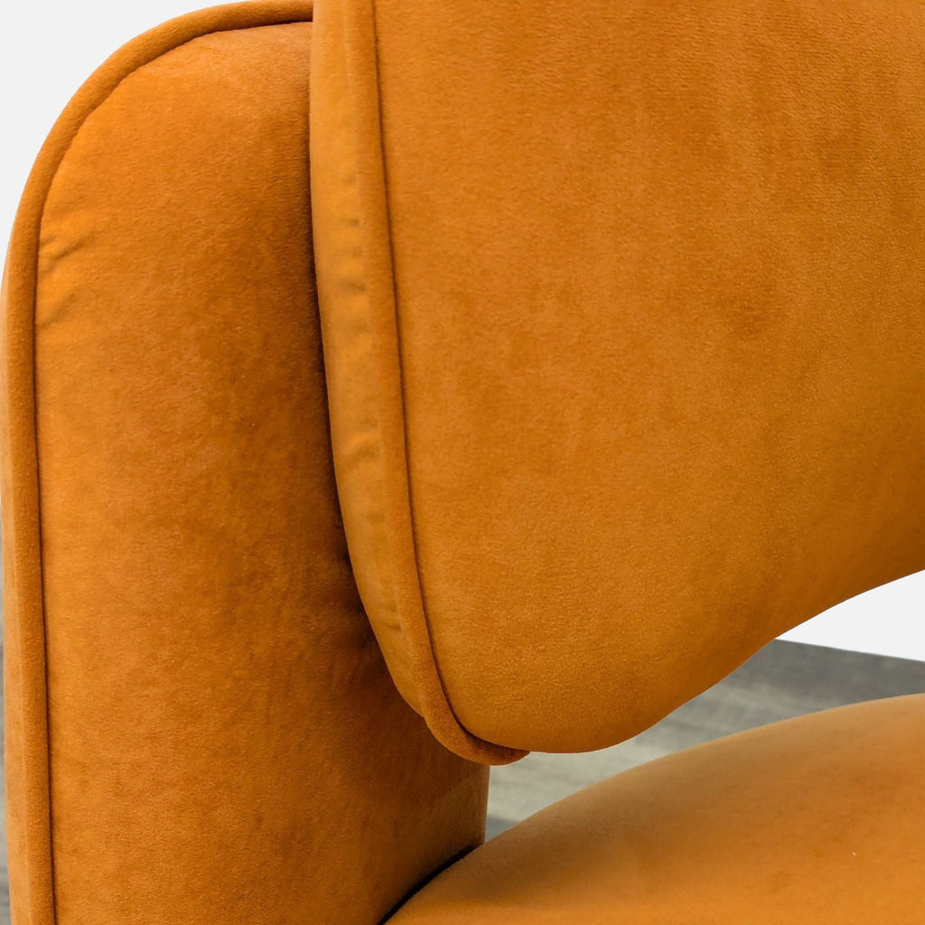 Modern Orange Velvet Rounded Accent Chair