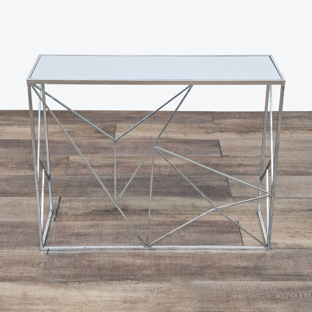 a side table made of metal.