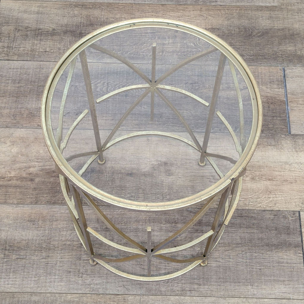 the curated nomad arkin brass round bar stool