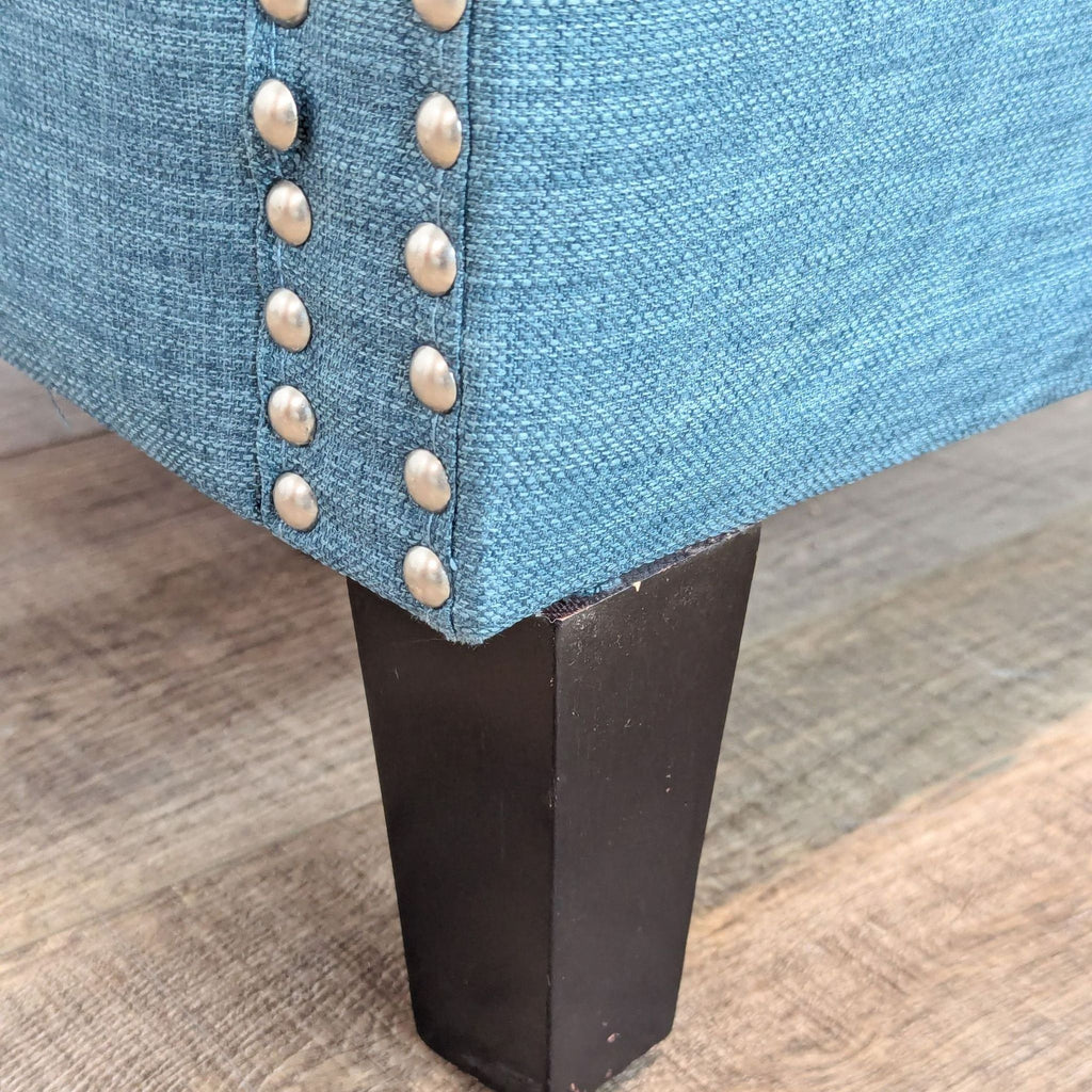 Contemporary Blue Armchair with Nailhead Trim