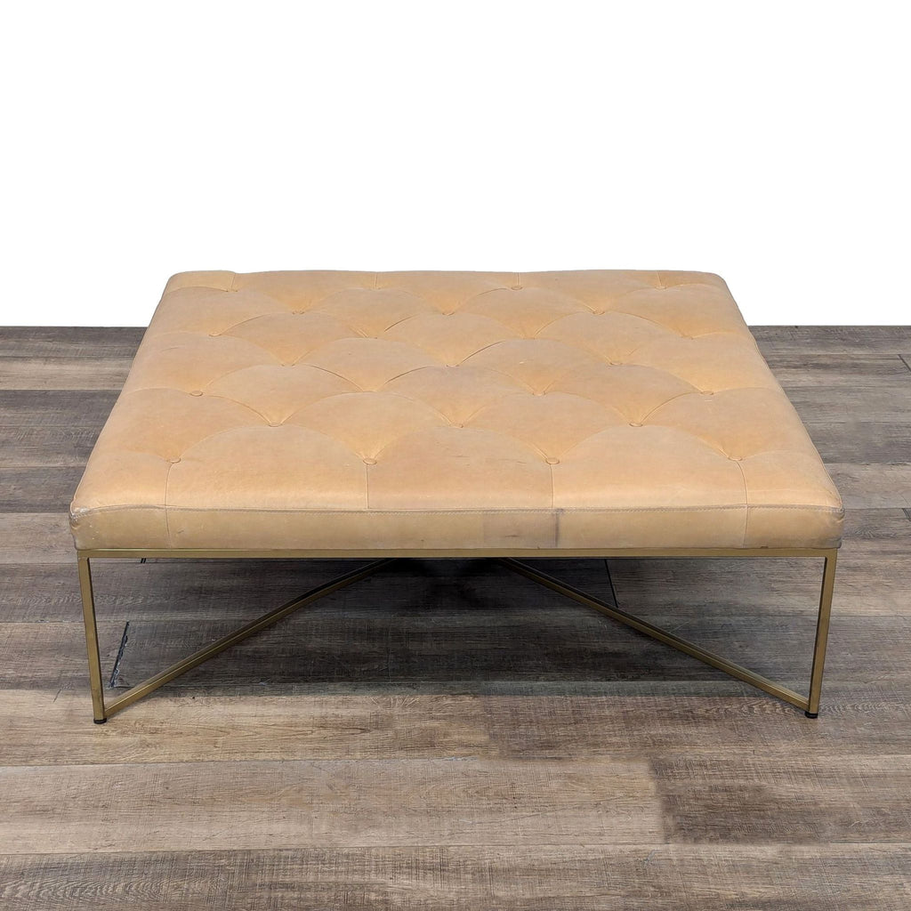 a pair of [ unused0 ] tufted ottoman