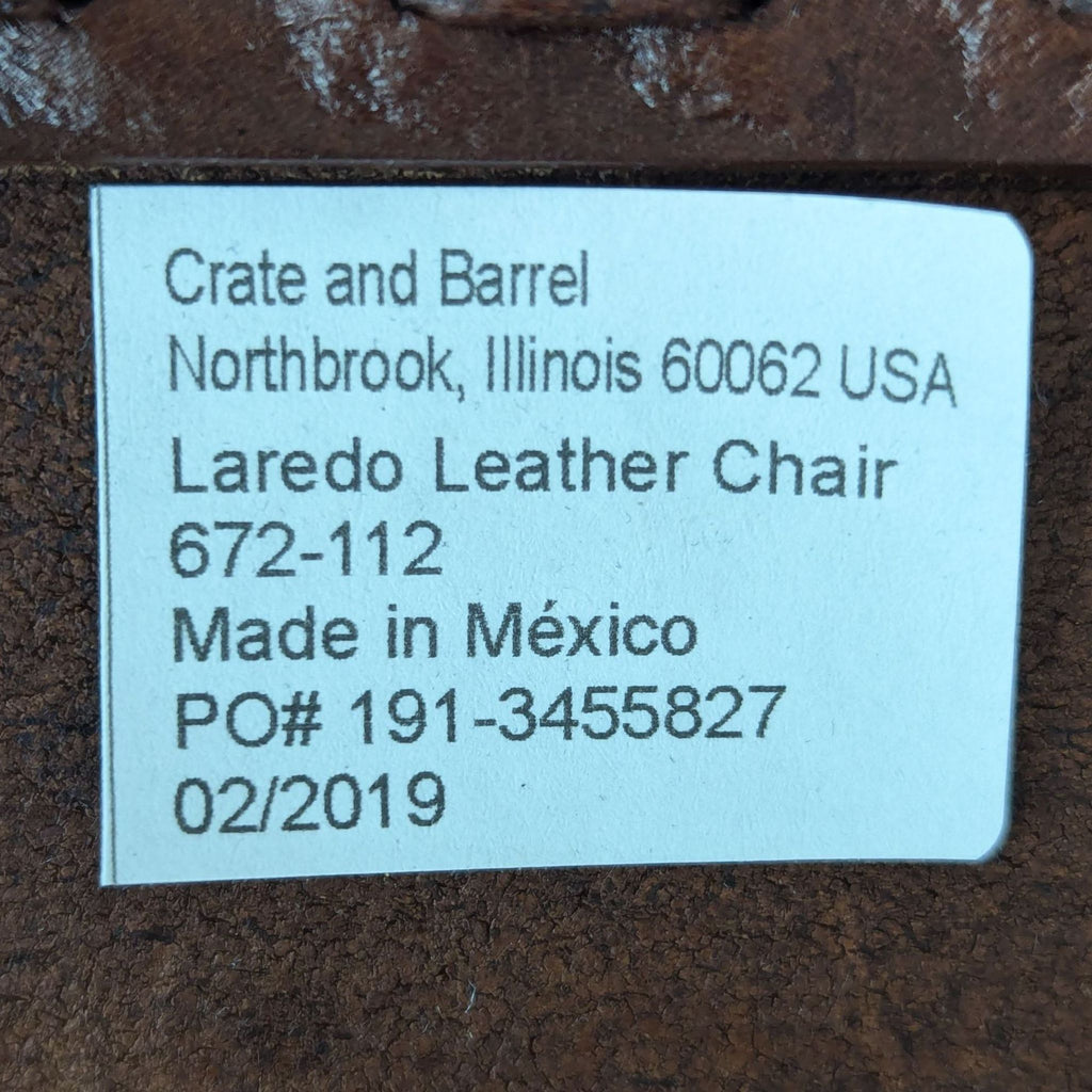 Crate & Barrel Laredo Leather Dining Chair