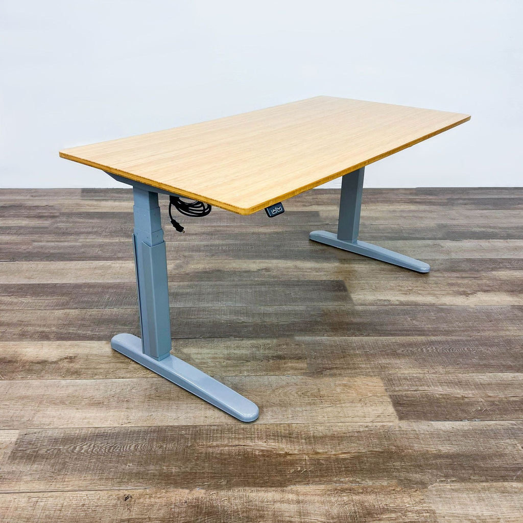 Adjustable Height Standing Desk with Bamboo Top